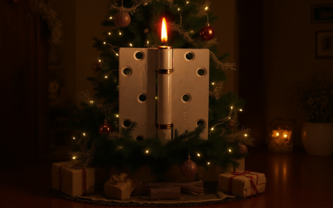 Image of Hinge against a Christmas tree background